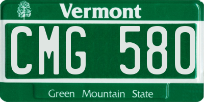 VT license plate CMG580