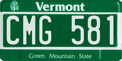 VT license plate CMG581