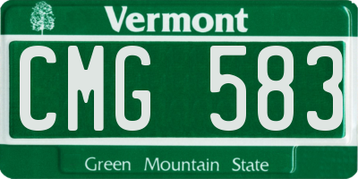 VT license plate CMG583