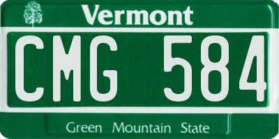 VT license plate CMG584