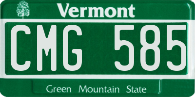 VT license plate CMG585