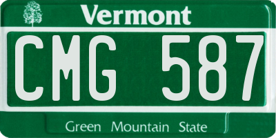 VT license plate CMG587