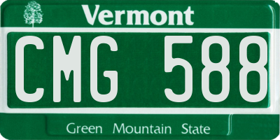 VT license plate CMG588