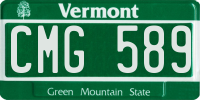VT license plate CMG589