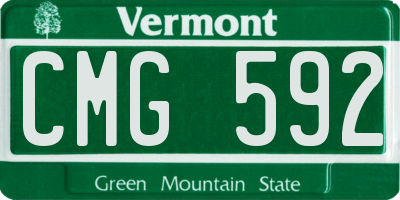 VT license plate CMG592