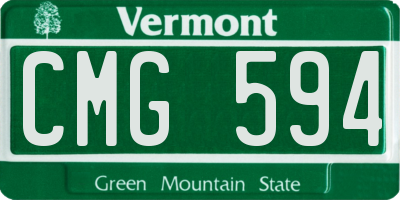 VT license plate CMG594