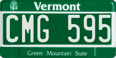 VT license plate CMG595