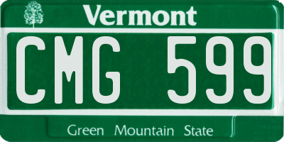 VT license plate CMG599