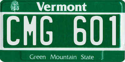 VT license plate CMG601