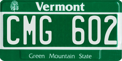 VT license plate CMG602