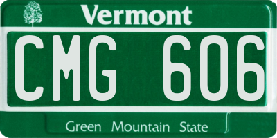 VT license plate CMG606