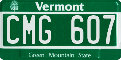 VT license plate CMG607