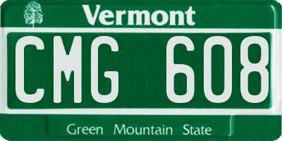 VT license plate CMG608