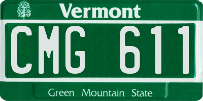 VT license plate CMG611