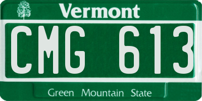 VT license plate CMG613