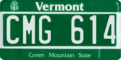 VT license plate CMG614