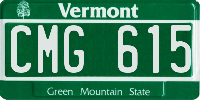 VT license plate CMG615