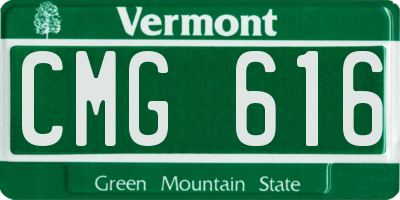 VT license plate CMG616