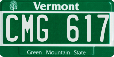 VT license plate CMG617