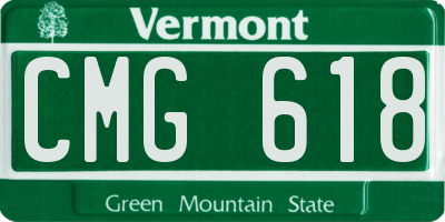 VT license plate CMG618