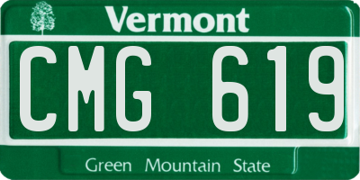 VT license plate CMG619