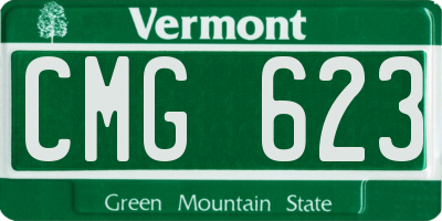 VT license plate CMG623