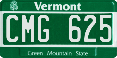 VT license plate CMG625