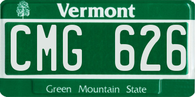 VT license plate CMG626