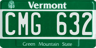 VT license plate CMG632
