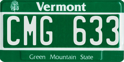 VT license plate CMG633