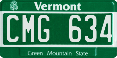 VT license plate CMG634