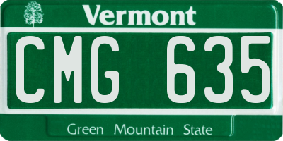 VT license plate CMG635