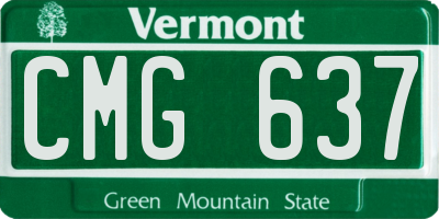 VT license plate CMG637