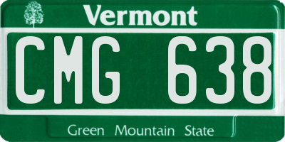 VT license plate CMG638