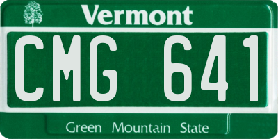 VT license plate CMG641