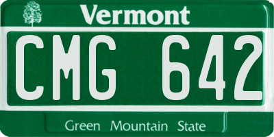 VT license plate CMG642
