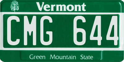 VT license plate CMG644
