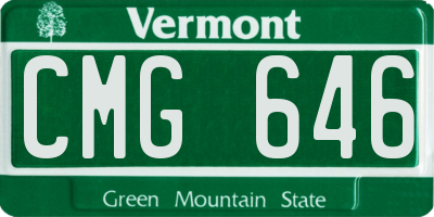 VT license plate CMG646