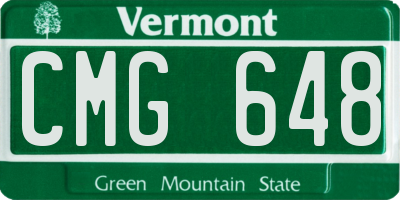 VT license plate CMG648