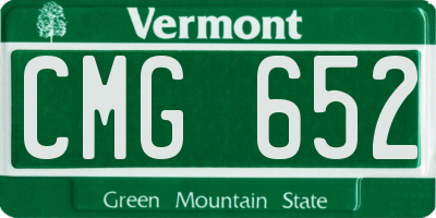 VT license plate CMG652