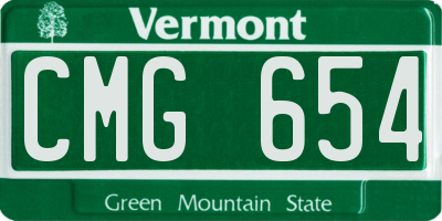 VT license plate CMG654