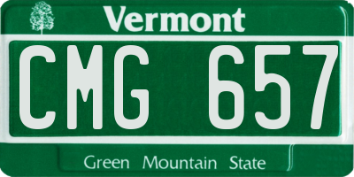 VT license plate CMG657