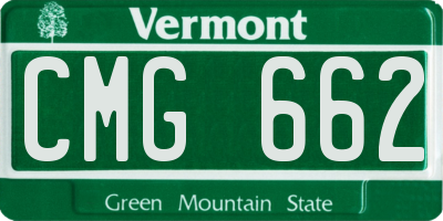 VT license plate CMG662