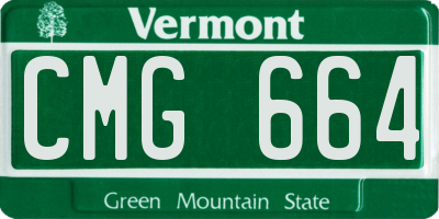 VT license plate CMG664
