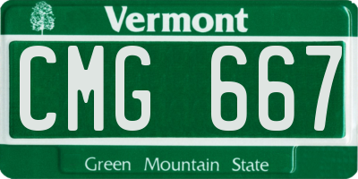 VT license plate CMG667
