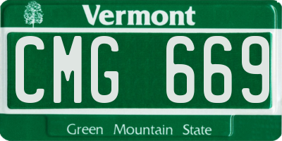 VT license plate CMG669