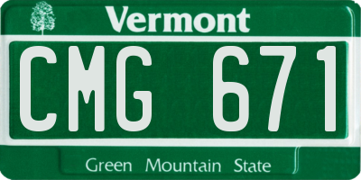 VT license plate CMG671