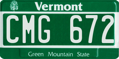 VT license plate CMG672