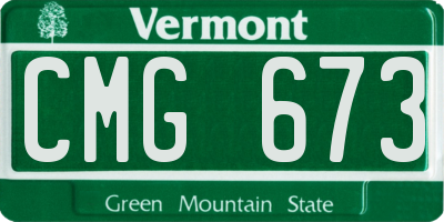 VT license plate CMG673