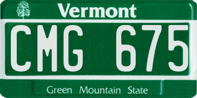 VT license plate CMG675